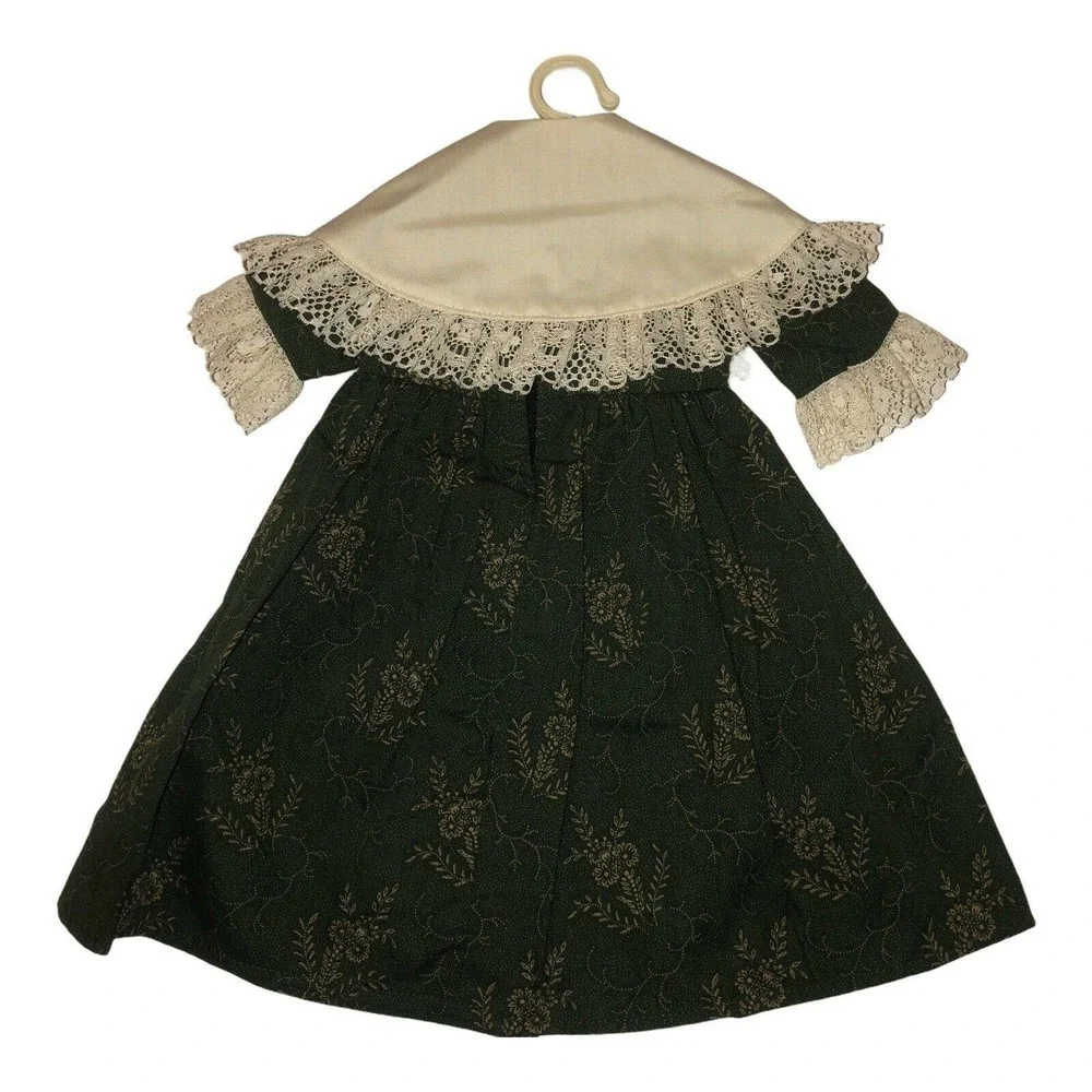 Period Doll Dress With Lace Overlay Collar